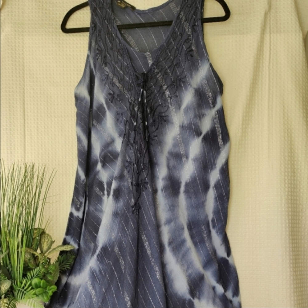 Ana & Rose Blue Tie Dye Swim Wear- Cover up One Size Plus